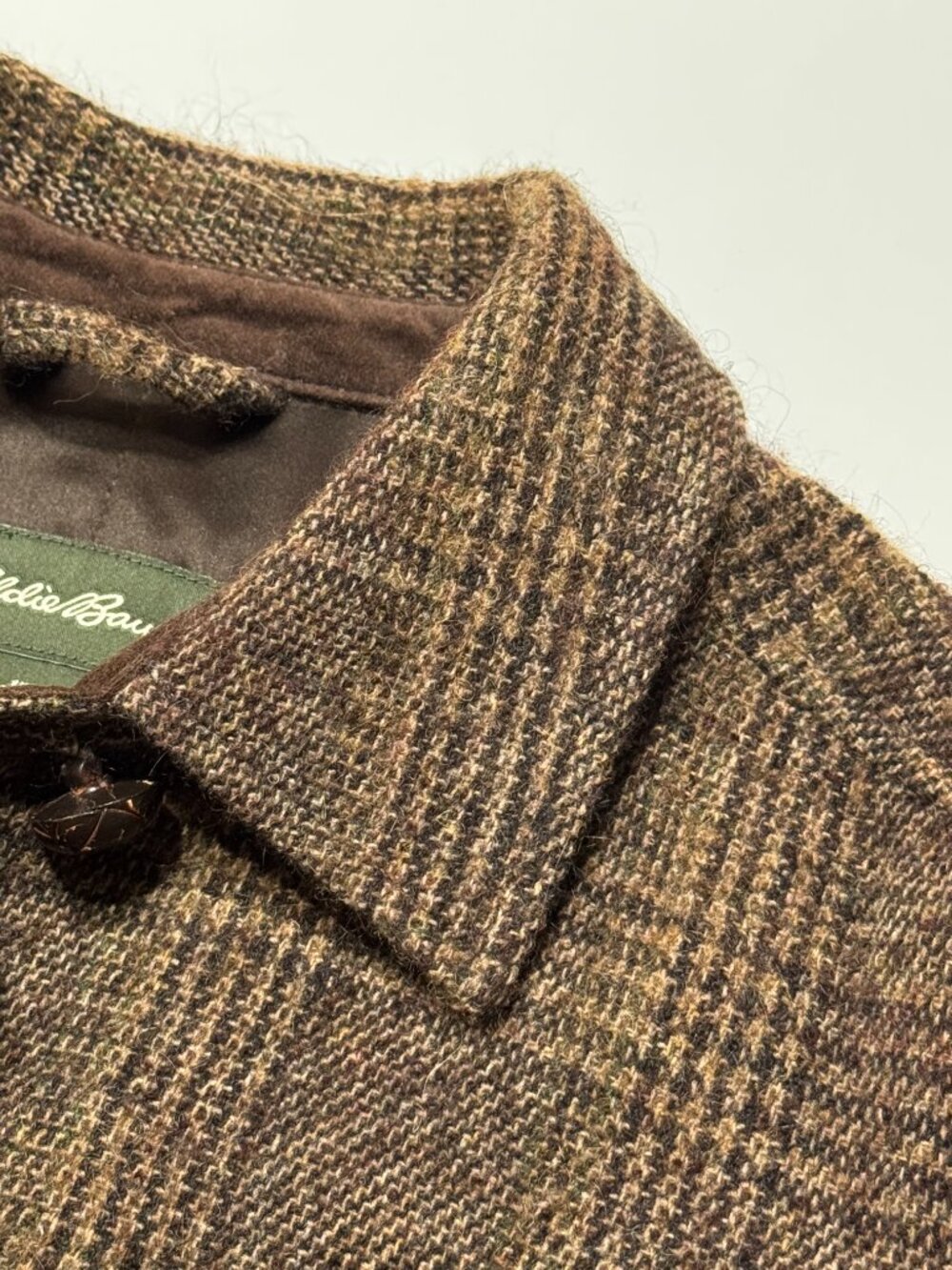 Eddie Bauer Women Brown Plaid Wool Mohair Utility Jacket Belted Hunting Outdoors - Picture 8 of 9